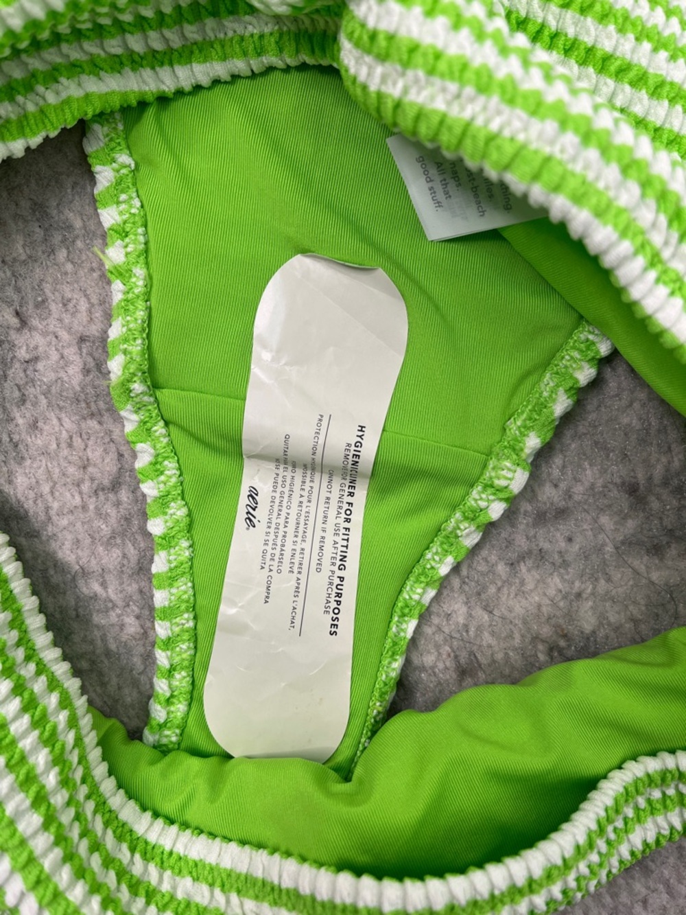 AERIE SWIM BOTTOMS BUNDLE HIGH WAISTED CORAL AND GREEN WHITE STRIPE SZ MED NWT - Picture 9 of 13